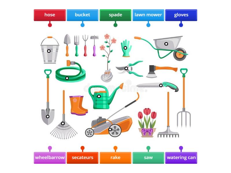 gardening tools - Labelled diagram