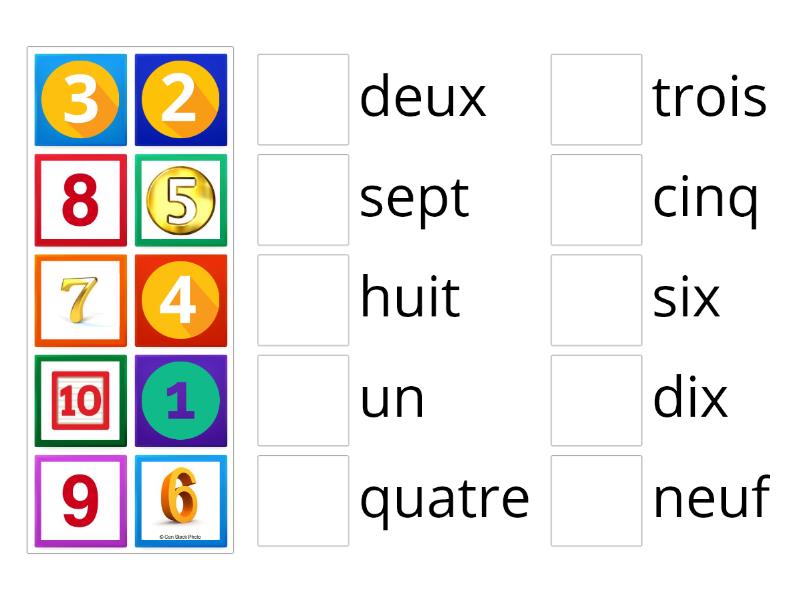 Les numeraux 1-10 - Match up