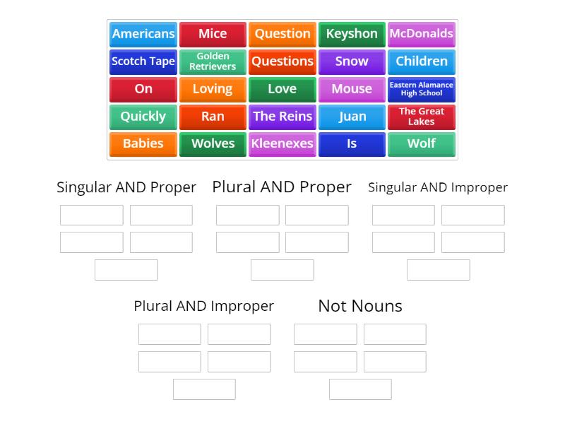 Nouns - Practice - Group sort