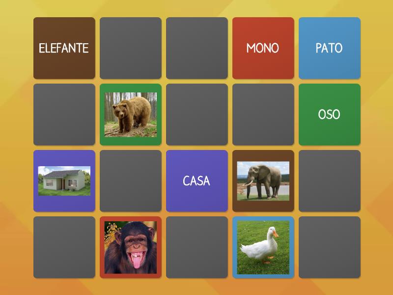 MEMOTEST IMAGEN- PALABRA - Matching pairs