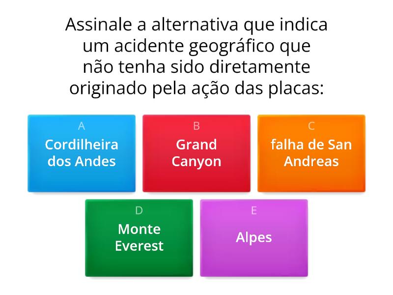 Exercicios Sobre Placas Tectónicas E Deriva Continental - Quiz