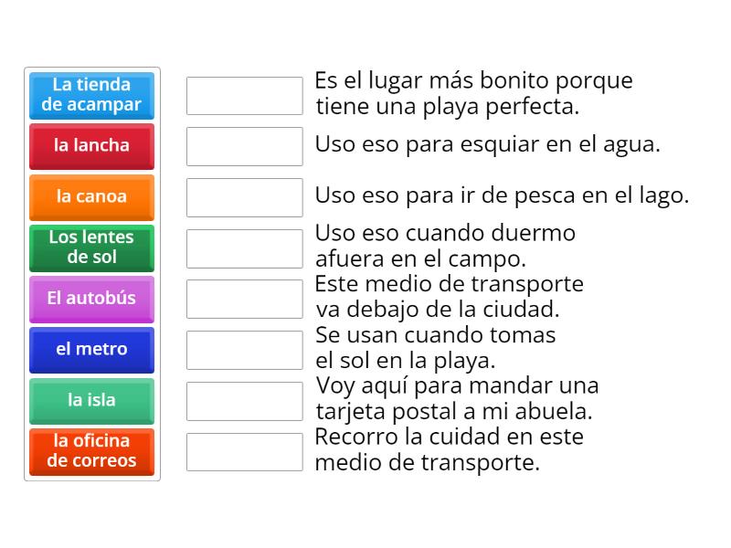 Exprésate 1 Capítulo 10-2 Algunas definiciones - Match up