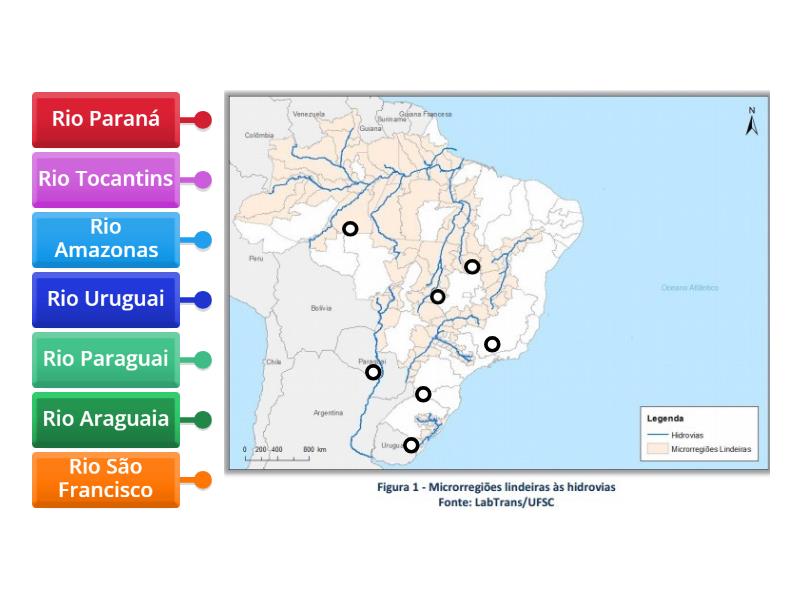 Rios do Brasil - Labelled diagram