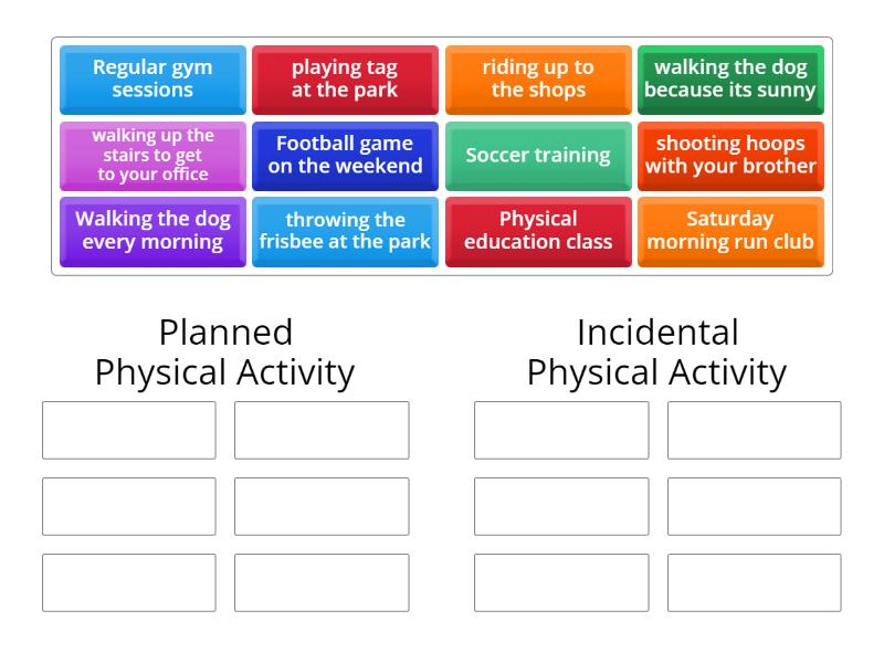 Classification Of Physical Activity - Group Sort