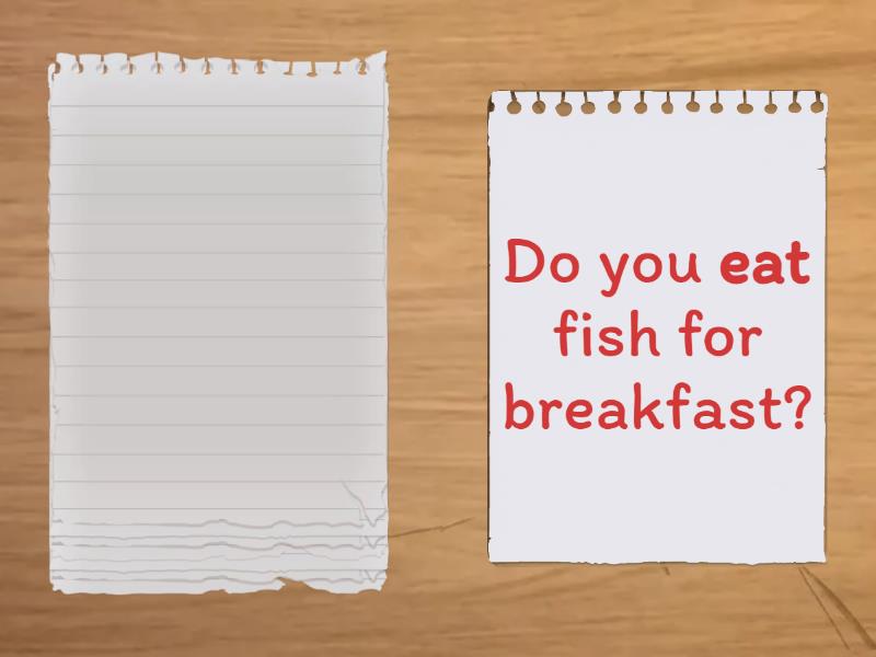 Simple Present - Food - Questions - Speaking cards