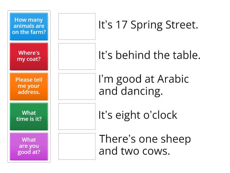 daled test part 2-choose the answer - Match up