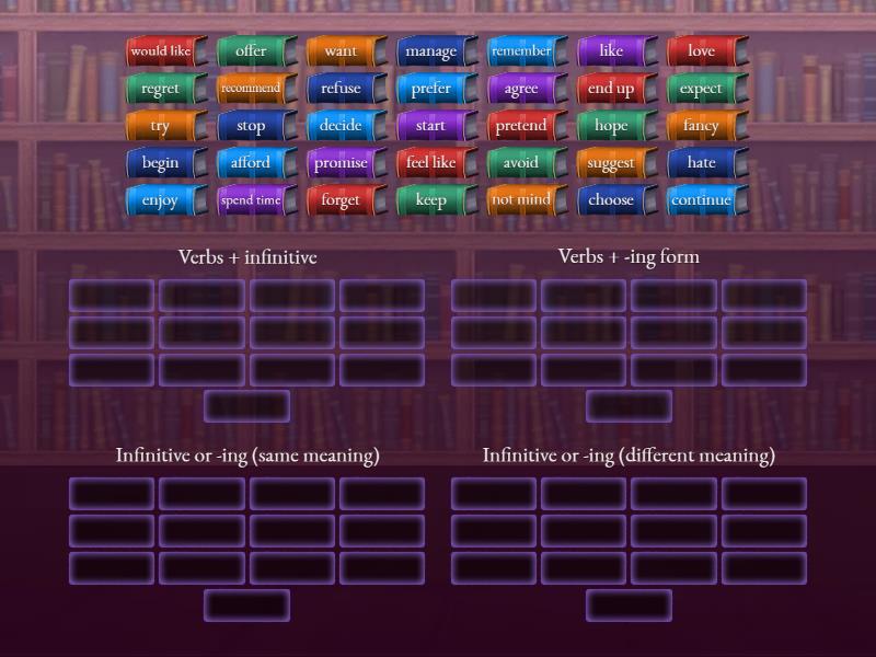 Verb patterns - Group sort