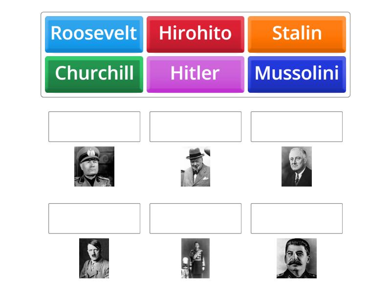 Personaggi della Seconda Guerra Mondiale - Match up