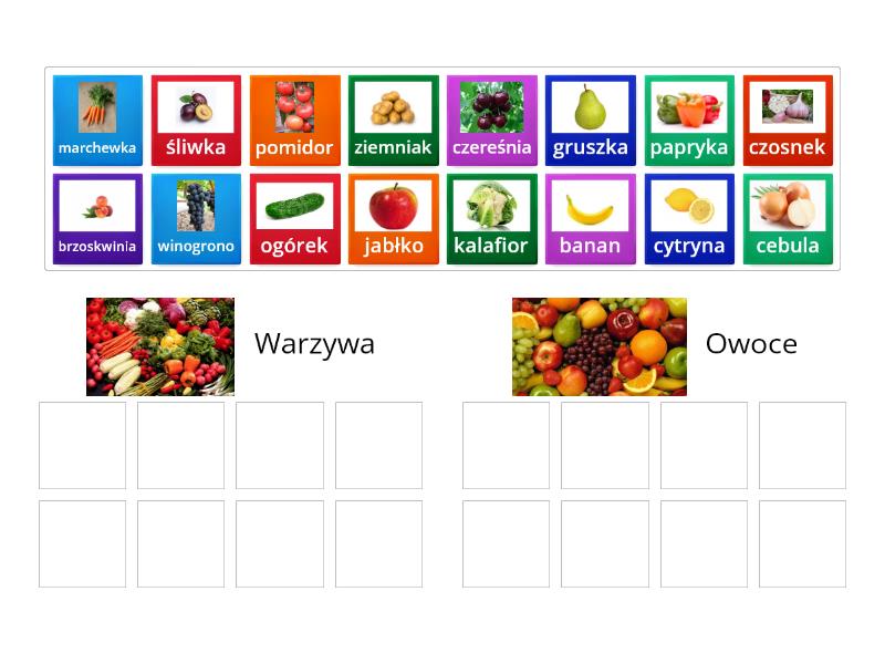 Owoce i warzywa 2 - Group sort