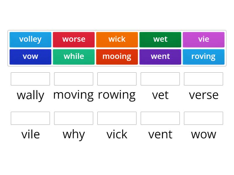 Consonants - /w/ and /v/ - Match up