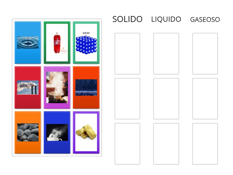 Solido Liquido Y Gaseoso Group Sort