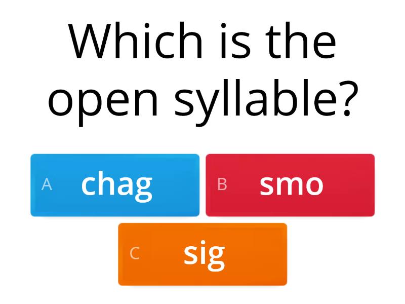 Open And Closed Syllables Quiz 8786