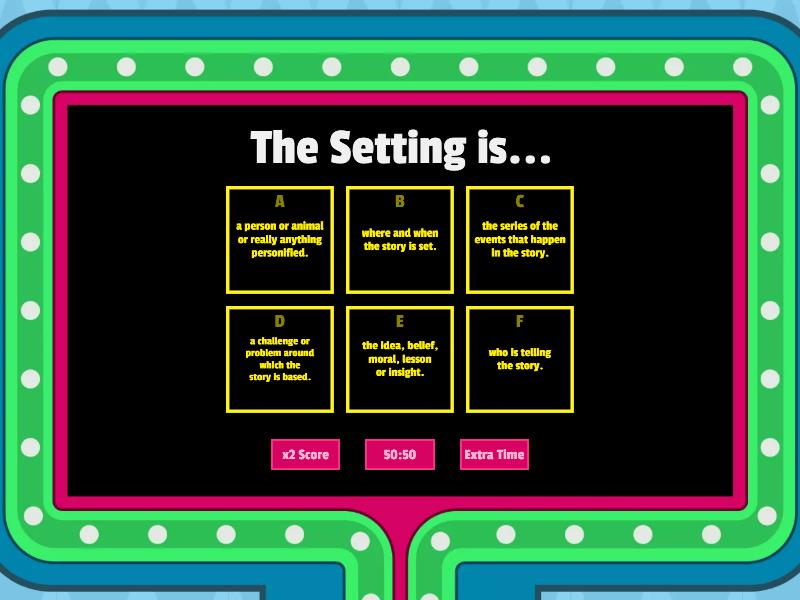 Elements of Storytelling - Gameshow quiz