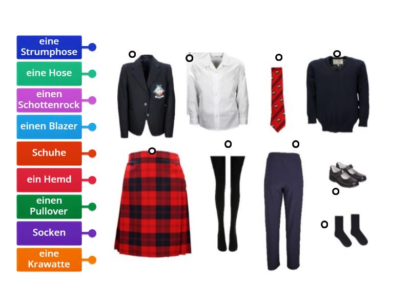 S1 German school uniform - Labelled diagram