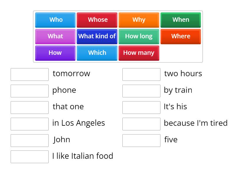 Roadmap A2+_Unit 1a_Question words - Match up