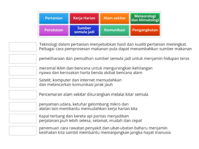 Sains Tingkatan Kepentingan Sains Dalam Kehidupan Seharian Match Up