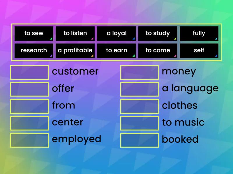 Present Simple Pairs - Match up
