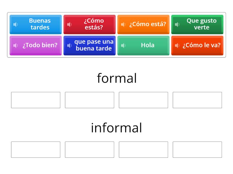 Formal e informal - Group sort