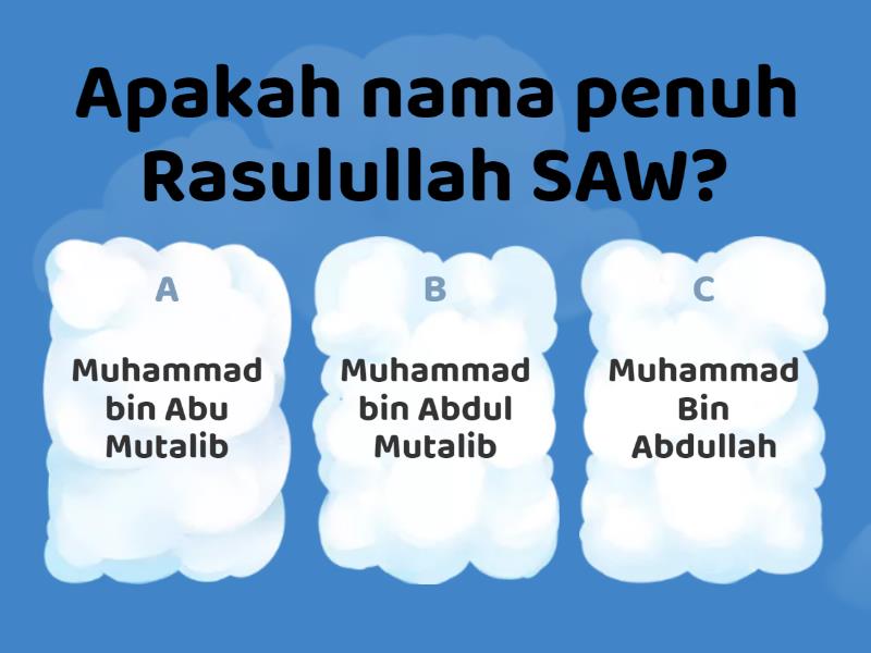 Biodata Nabi Muhammad SAW - Quiz