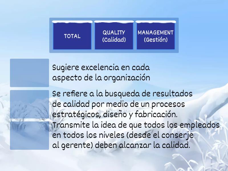 TOTAL QUALITY MANAGEMENT - Match up