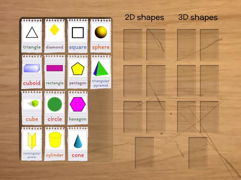 Sorting 2D and 3D shapes - Group sort