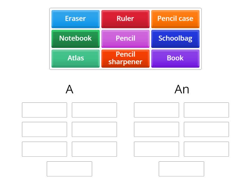 A/An - Group sort