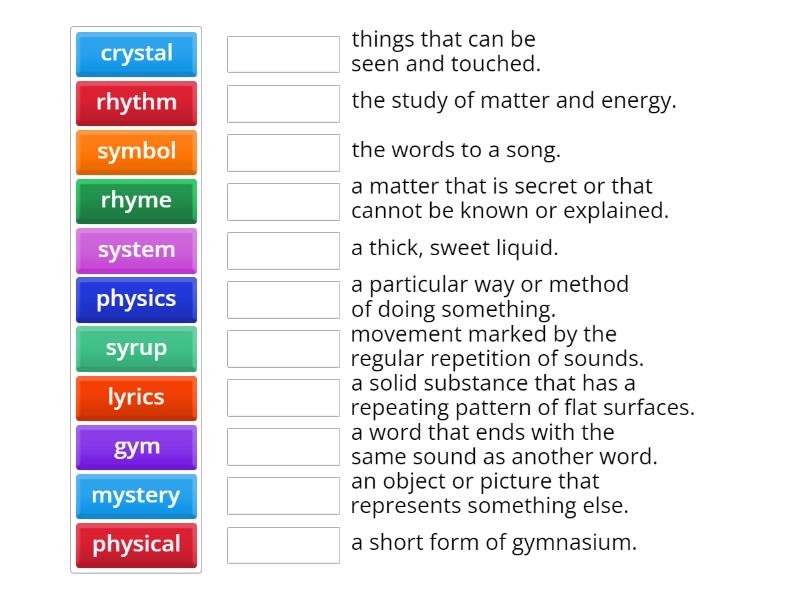 Year 6 Spellings - Match up