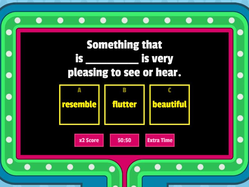 Voc. Unit 4 Weeks 4-5 - Gameshow quiz