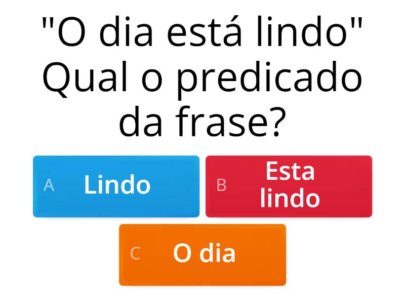 Tipos De Sujeito E Predicado(atividade Feita Pela Nalu) - Questionário