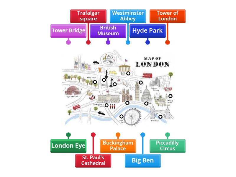 MAP OF LONDON - Labelled diagram