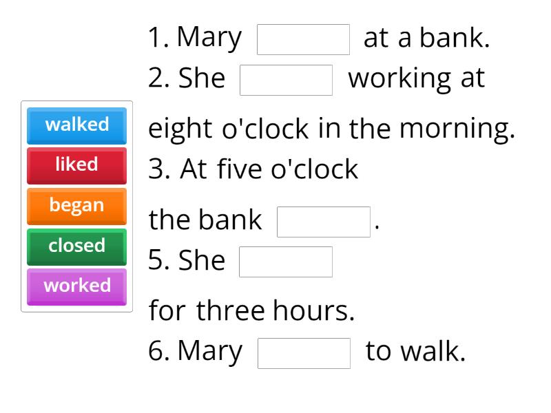 Mary Walks Home. past form - Missing word