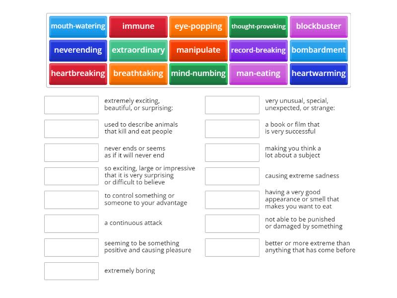 ODF 2 unit 4 vocabulary - Match up