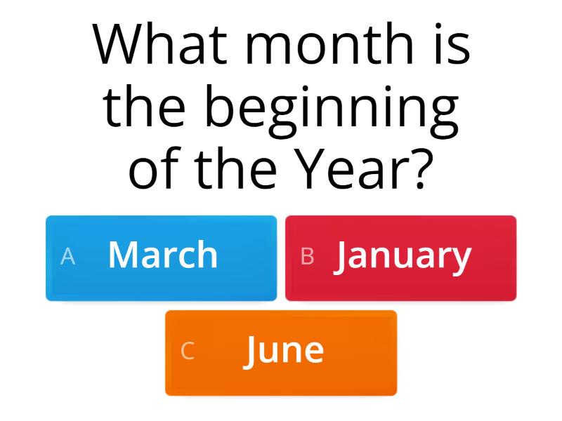 Months of the Year questions Questionário