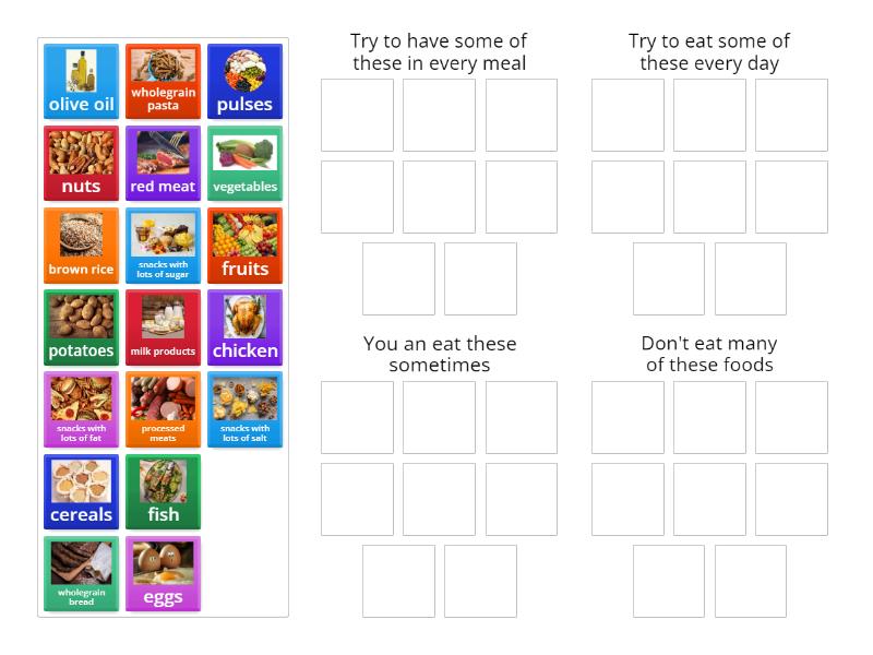 The food pyramid - Group sort