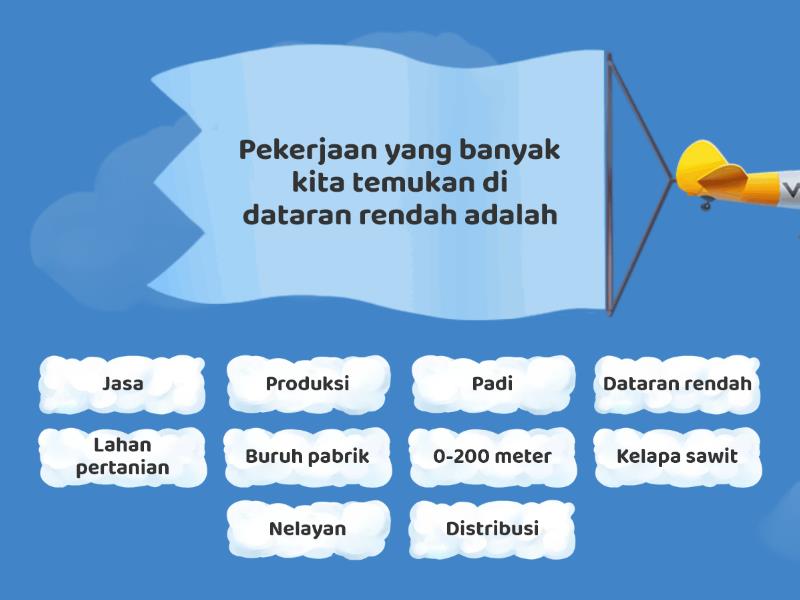 Kelas 4 Soal IPS Jenis Pekerjaan (Dataran Rendah) - Find the match