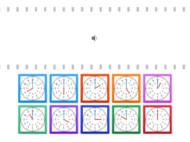 Welche Uhr passt zur passenden Uhrzeit? Cada oveja con su pareja