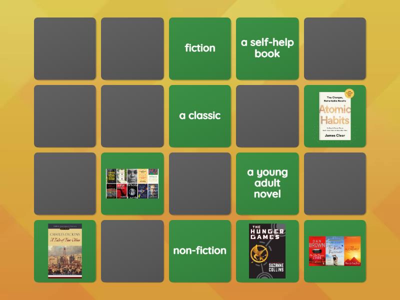 Types of books - Matching pairs
