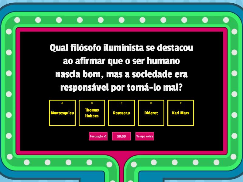 ILUMINISMO-REVOLUÇÃO INDUSTRIAL - Gameshow Quiz