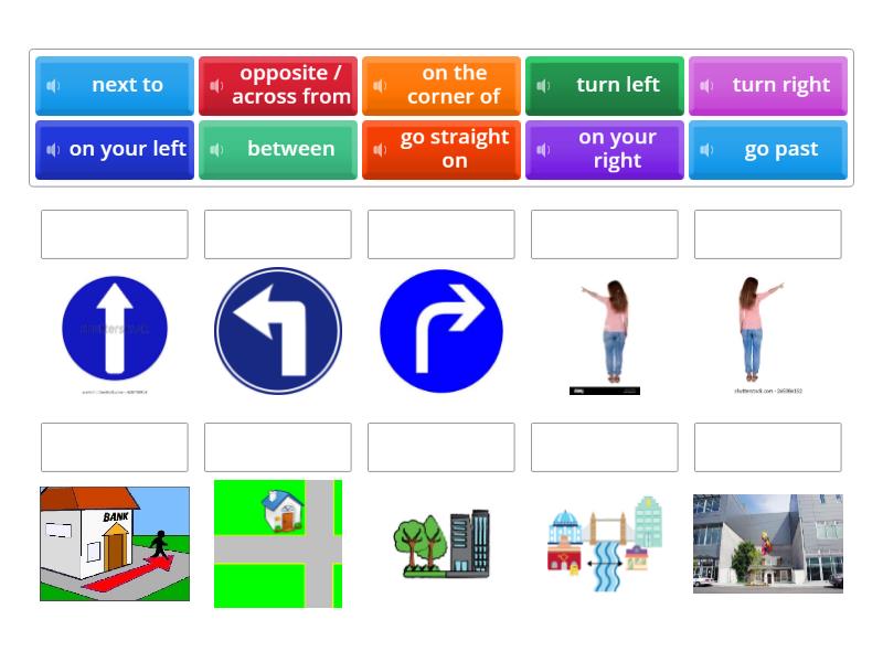 Asking for and giving directions - Vocabulary - Adults - Match up