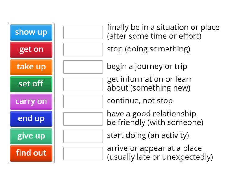 Think3 U7 phrasal verbs - Match up