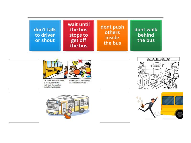 safety rules in the bus - Match up
