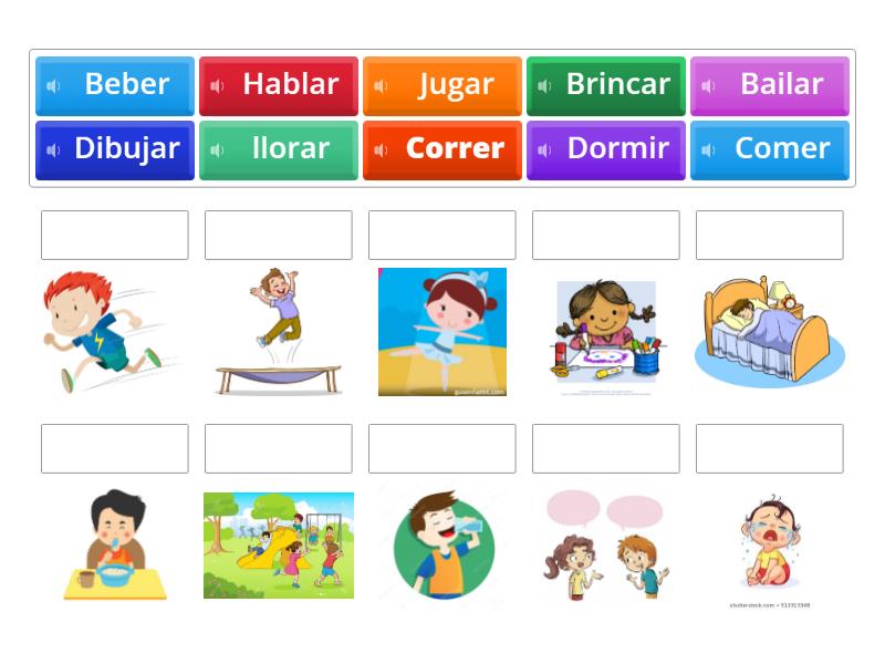 Une los verbos con la imagen correspondiente - Une las parejas