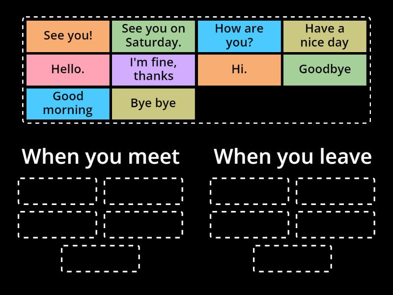 Greetings - Group sort