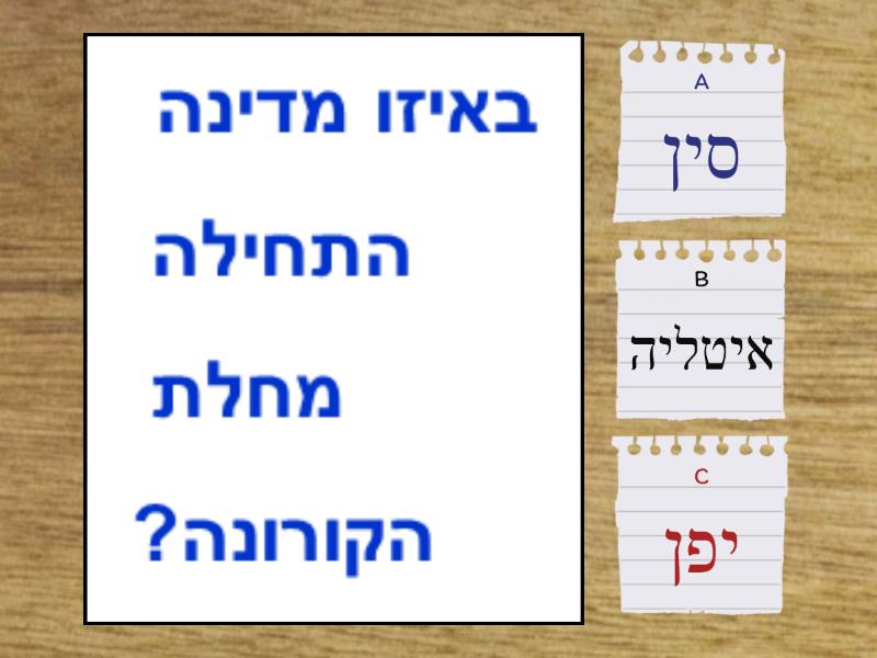 קורונה - Quiz