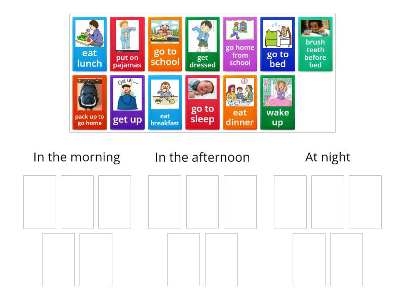 Sequence Morning, Afternoon and Night- Q3 - Group sort