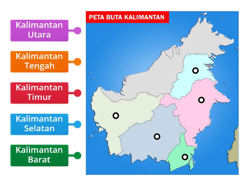 Peta Buta Kalimantan - Labelled diagram