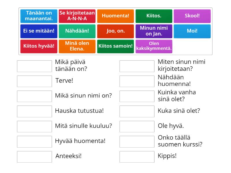 SM1 Kpl 1_Valitse Vastaus - Match Up