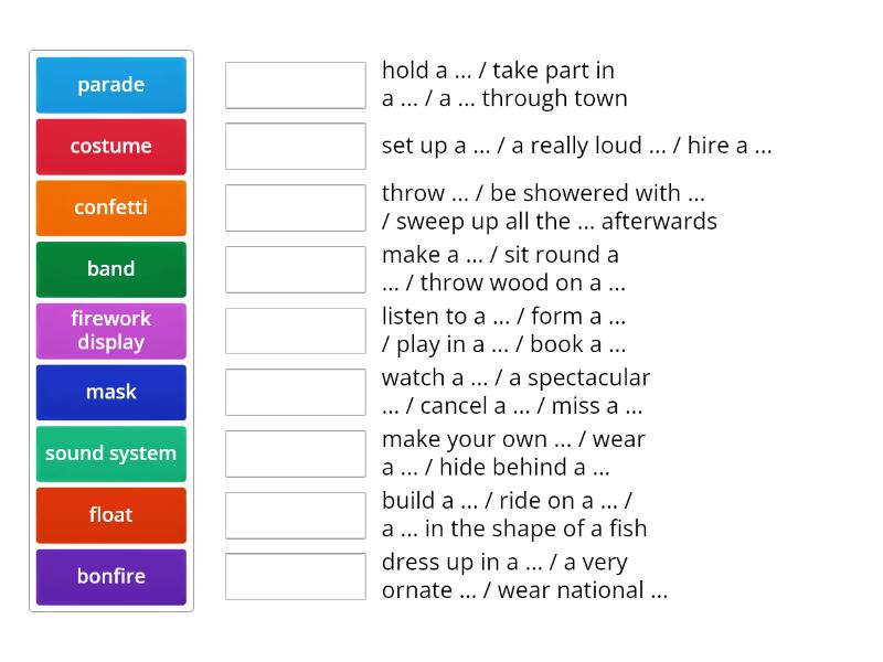 Carnival vocab - Match up