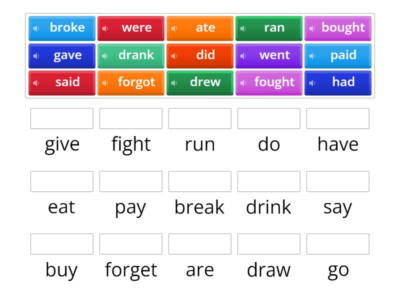 Common Irregular verbs - Match up