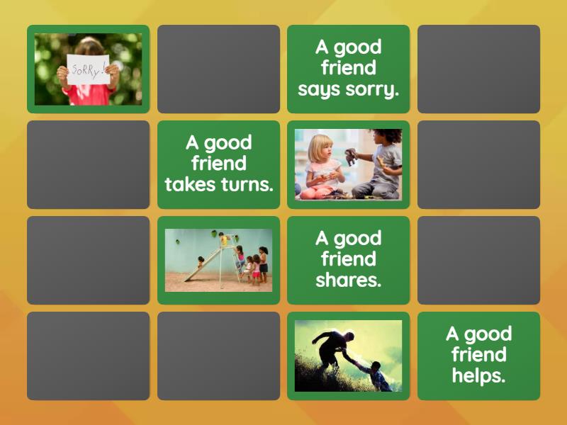 Grade 2 What makes a Good Friend - Matching pairs